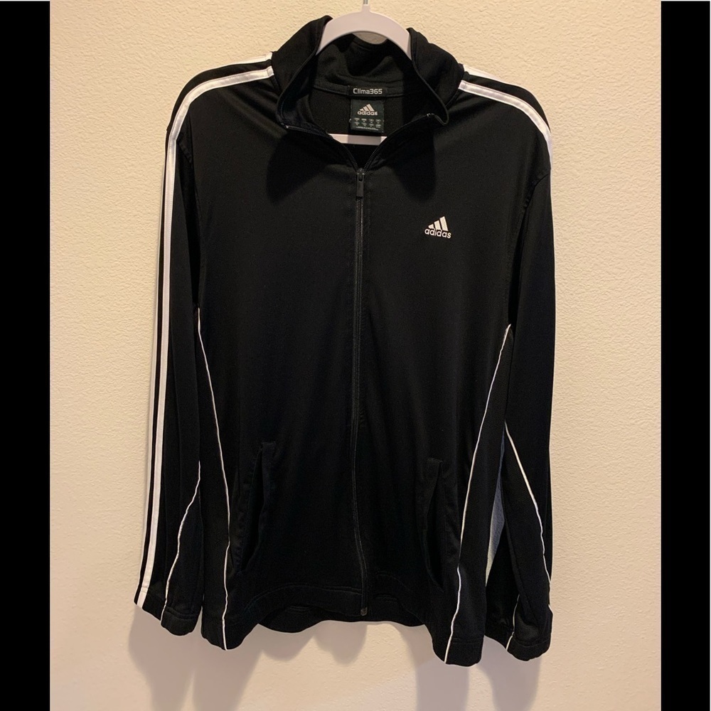 Adidas Clima 365 classic black full zip w/3stripe​​​​​​​​​​​​​​​​​​​​​